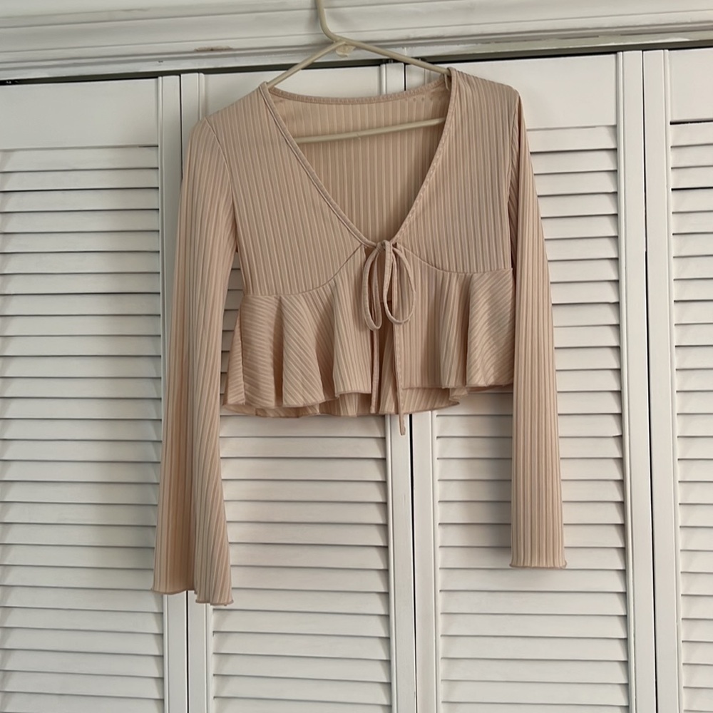 Shein bell sleeve tie top